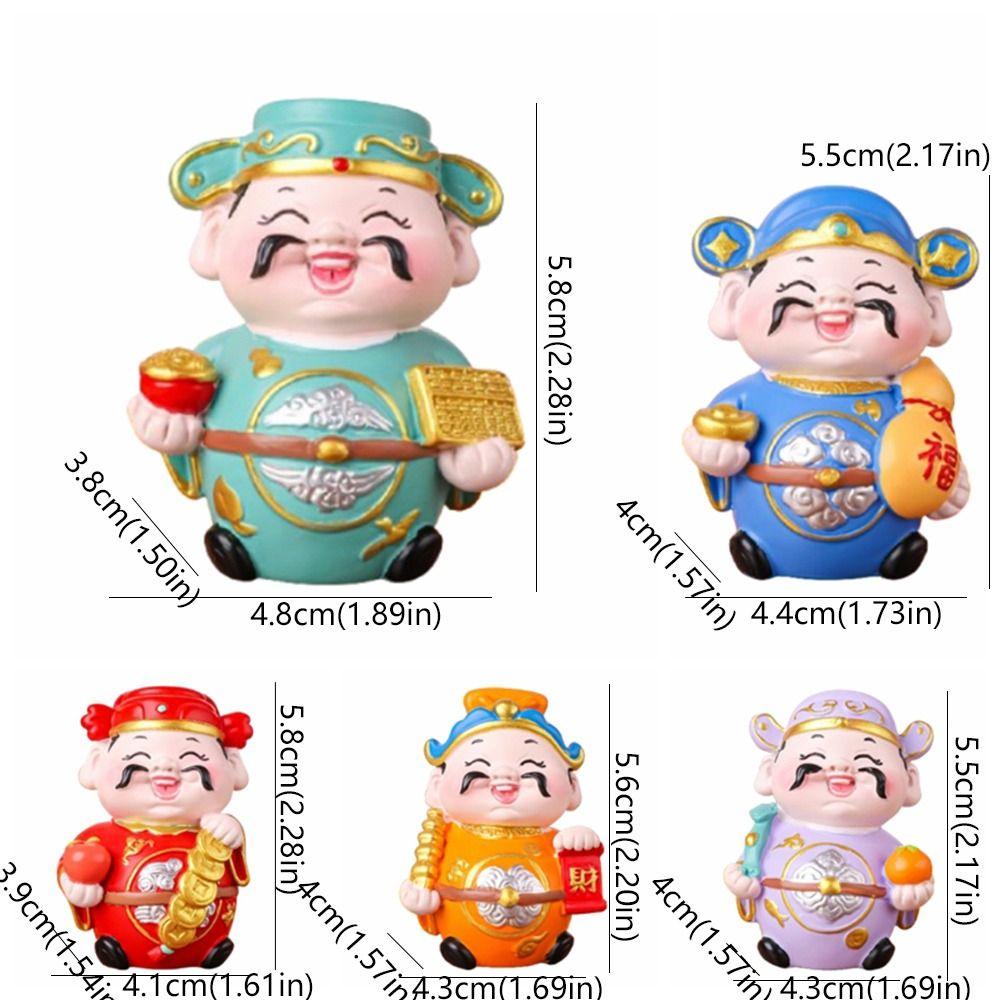 Cute Lucky New Year Statue Fortune Chinese God Statue New Year Decoration Gifts