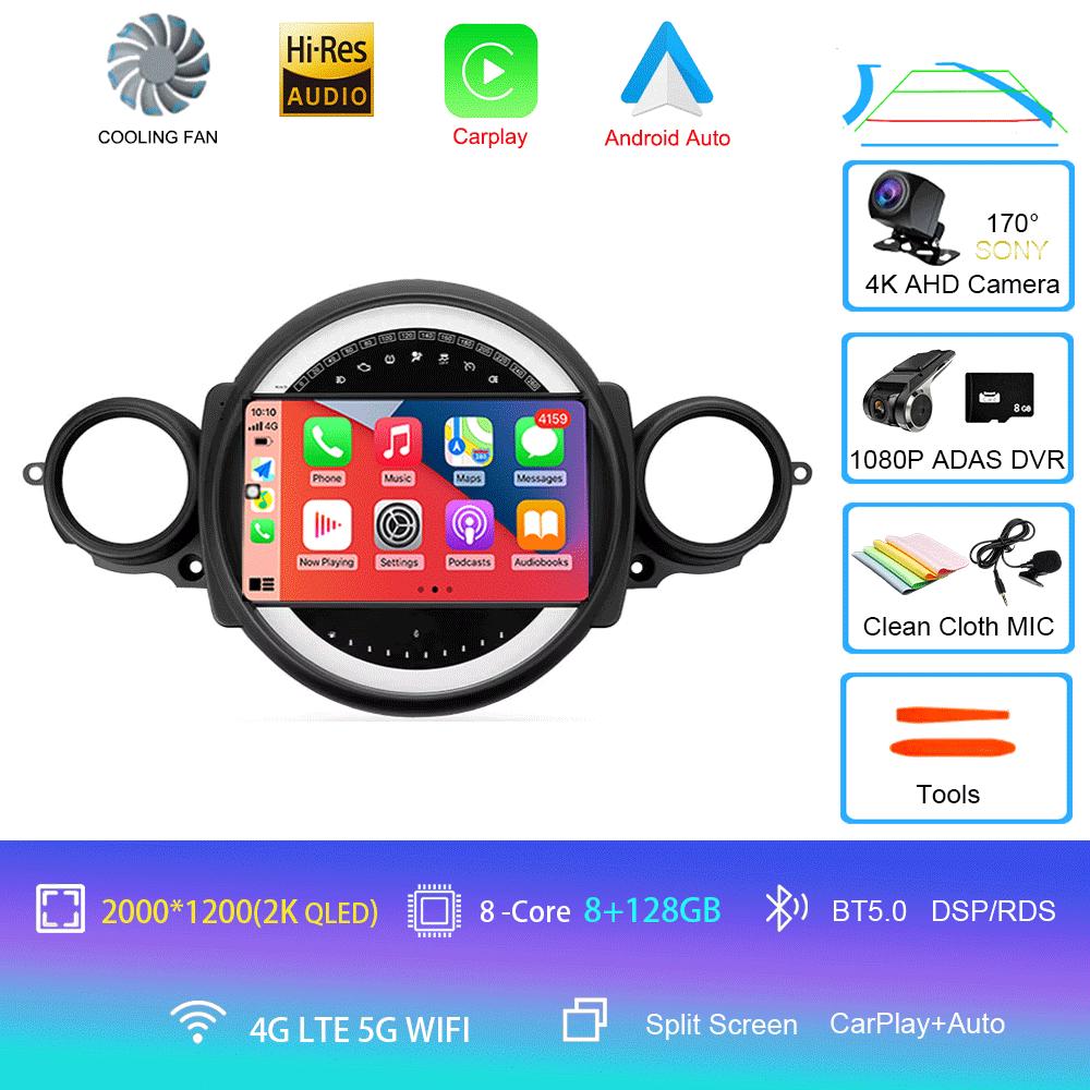 Автомагнитола Android 14 для BMW Mini Cooper R56 R60 R51 2006 - 2015 GPS Carplay Навигация Стерео Авто DSP BT DVD Мультимедийный плеер
