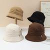 Sense of design Side stack pleated basin hat Versatile bucket hat Autumn and winter thickened thermal visor spot