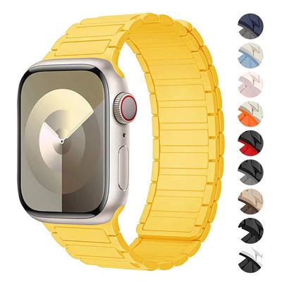 Магнитный ремешок для Apple Watch band 45мм 49мм 44мм 40мм 41мм 38мм 42мм Силиконовый браслет iWatch Series 8 7 6 9 Se Ultra 2 band