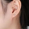 6/12Pairs Elegant Wedding Jewelry Gift Geometric Crystal Stud Earrings Set Round Zircon Alloy Silver