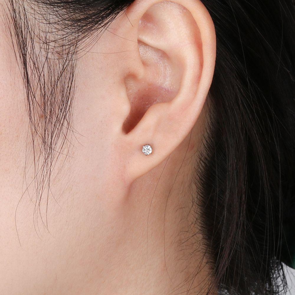 6/12Pairs Elegant Wedding Jewelry Gift Geometric Crystal Stud Earrings Set Round Zircon Alloy Silver