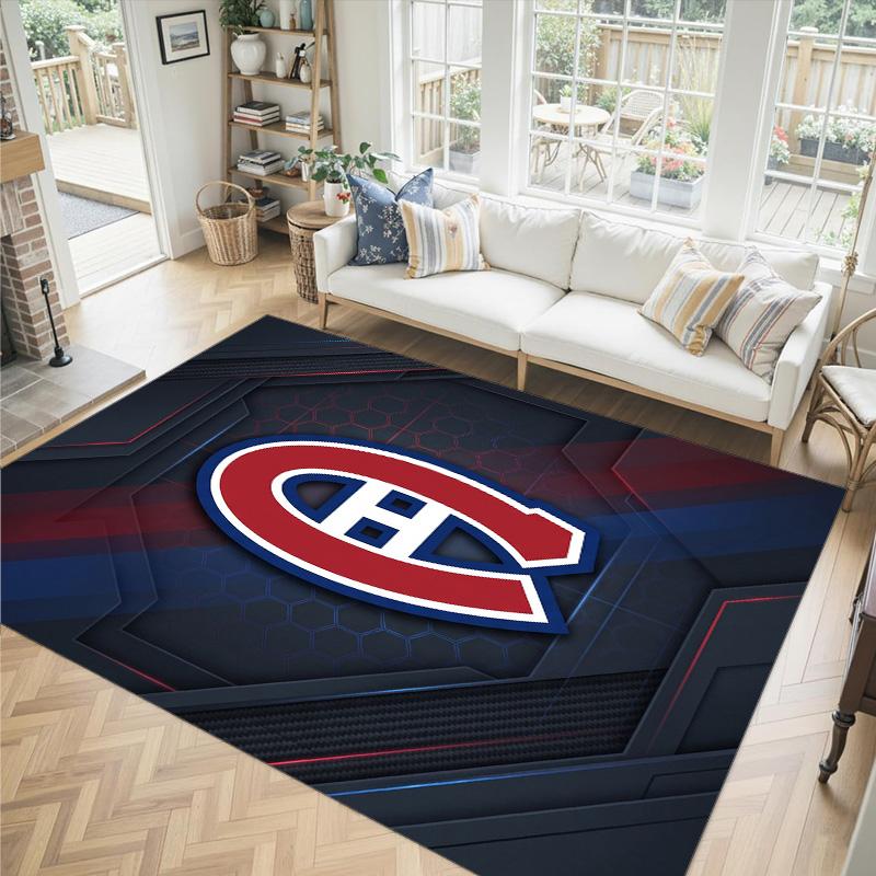 Дизайн Montreal Canadiens Кристальный Велюровый Ковер Уютный Не?Нескользящий ковер с принтом для спальни, гостиной, прихожей