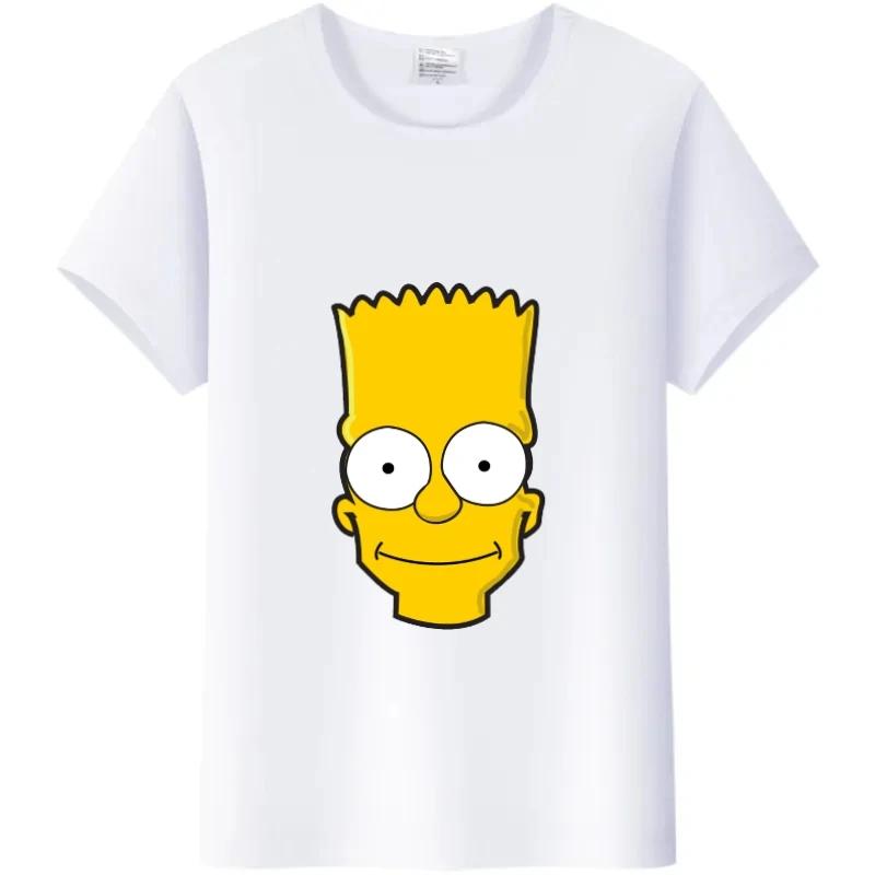 Casual Disney Cartoon Simpson Harajuku T-shirt Summer Blouses Ladies Men White Tees Tops Short Sleeve Blouses Women 90S Tshirt