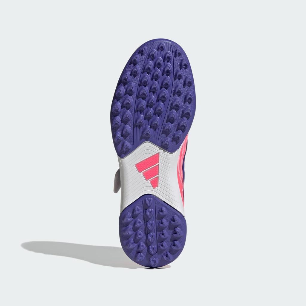 adidas F50 Hyperfast Club Hook Loop Turf Football Kids KK1337 Kids' Performance Sports Shoes Cloud White / Solar Purple / Solar Turbo