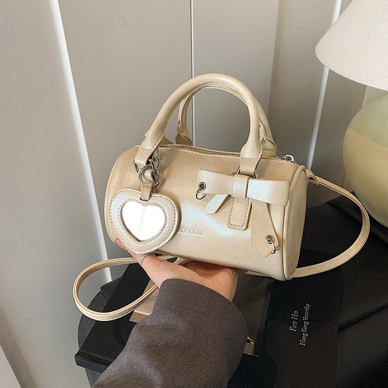 Cute Cylindrical Bag Women's 2025 New Fashion Portable Pink Pillow Bag Simple Shoulder Messenger Women's Bag