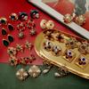 Vintage Palace Baroque Geometric Gemstone Earrings Ladies Party Jewelry Dress Earrings Gifts