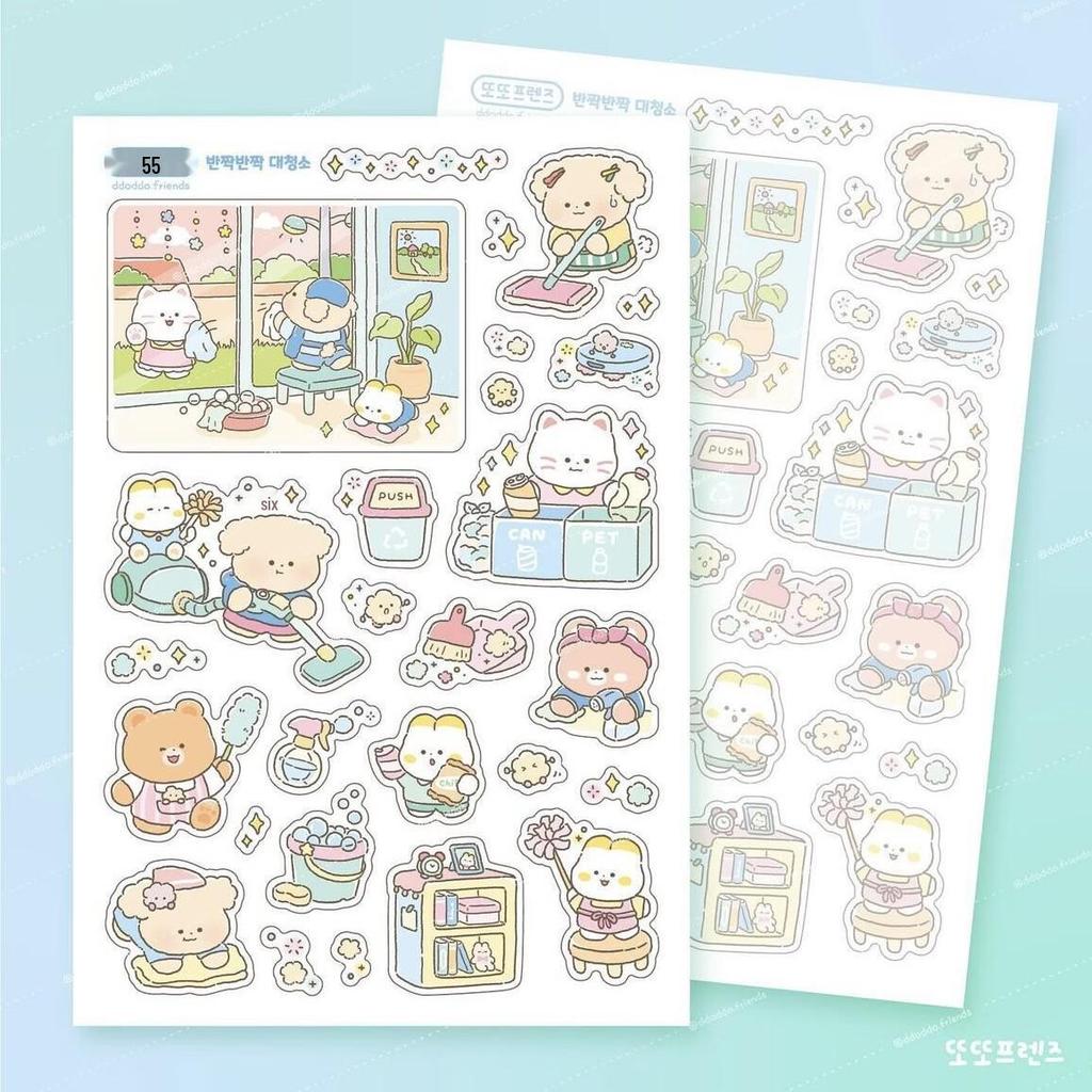 Korean Cute Bear Cartoon Stickers – Waterproof DIY Decoration Stickers