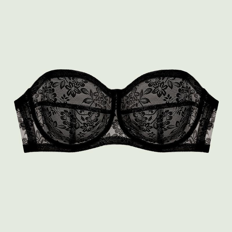 Strapless Bra for Women Sexy Lace Ultra Thin Non-Slip Bras Female Lingerie Gathered Invisible Brassiere