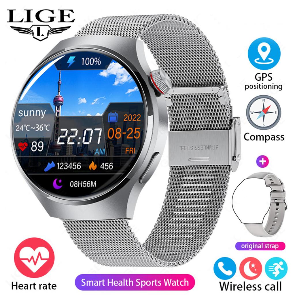 LIGE GT4 Original Smart Watch HD Full Touch Screen Multi-function Bluetooth Call Health Monitoring Sports Fitness Smart Bracelet Waterproof Men Watch