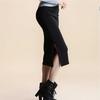 Women Midi Skirt Mid-rise Back Split Design Solid Color Knitting Skirt Hip Wrapped Office Lady Skirt
