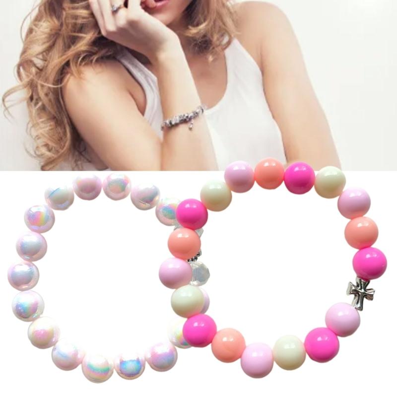 Унисекс Браслет-цепочка на руку Бусины для медитации Браслет на запястье Гладкие круглые бусины Регулируемый размер Браслеты Аксессуар для мужчин Женщин