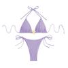 Women's Bikini Set Halter String Side Tie Two-Piece Swimsuit with Starfish Decor Sexy