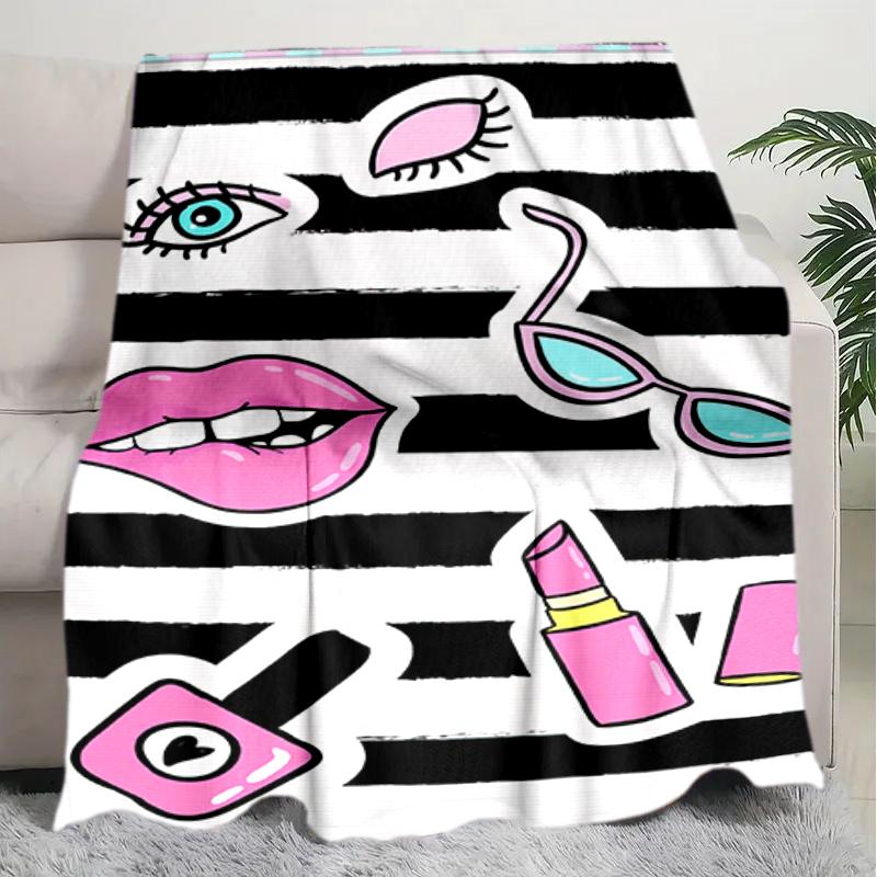 1PC lip Elements printed blanket, all season lightweight home office outdoor nap multifunctional blanket A13