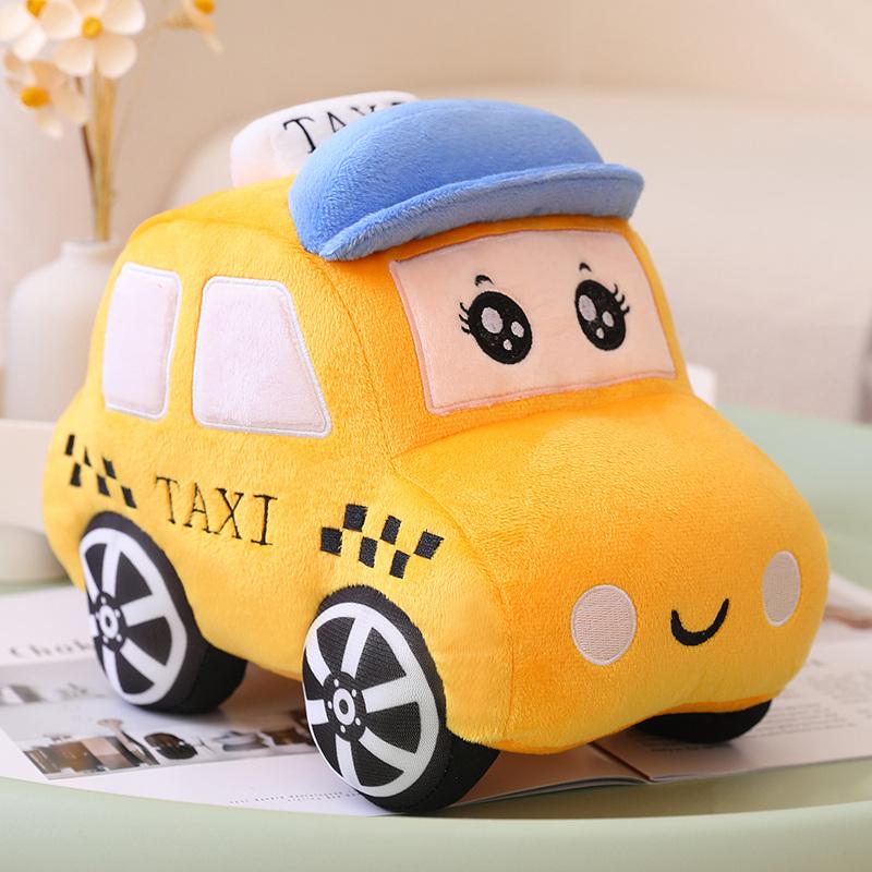 30/40CM New Cars Peluche Toys Kawaii Police Cars Ambulances Taxis Plushie Dolls Stuffed Soft Toy Kids Baby Creative Gift