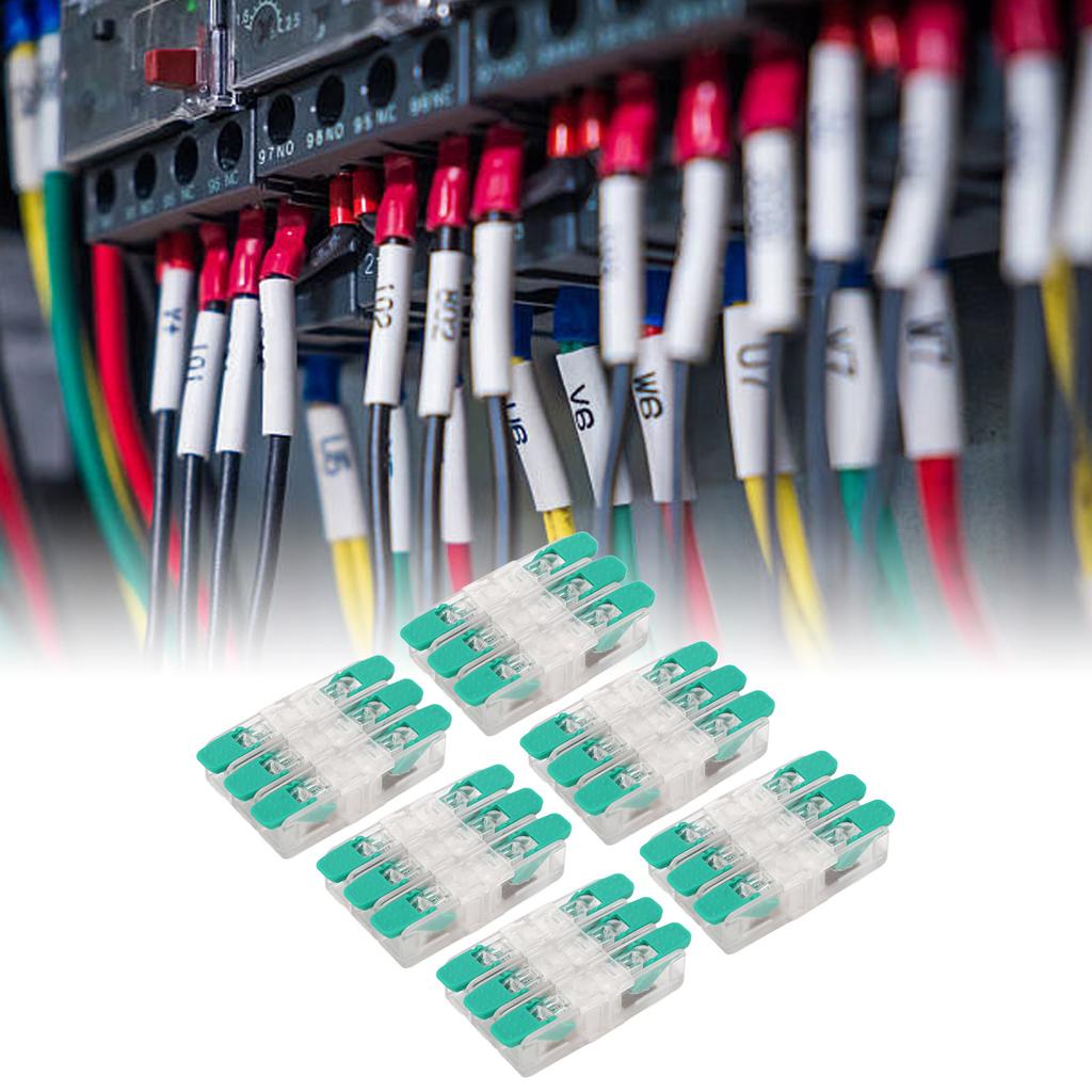 10 шт. 3 в 3 выхода Разъем для проводов Быстрое подключение Клемма проводника Электрические кабельные соединители 0,5-6 мм²