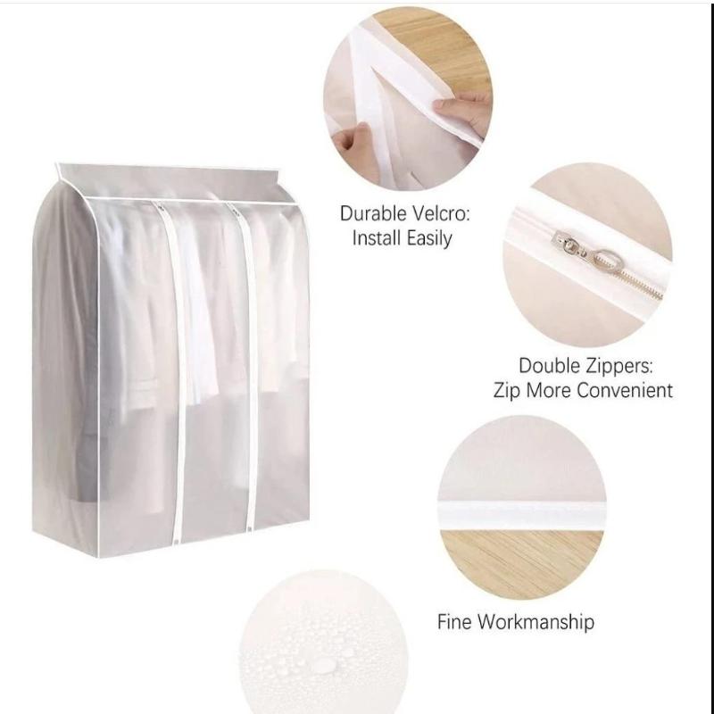 Пылезащитный чехол для одежды большой вместимости, подвесной чехол для хранения одежды, платья, костюма, пальто, с утолщением