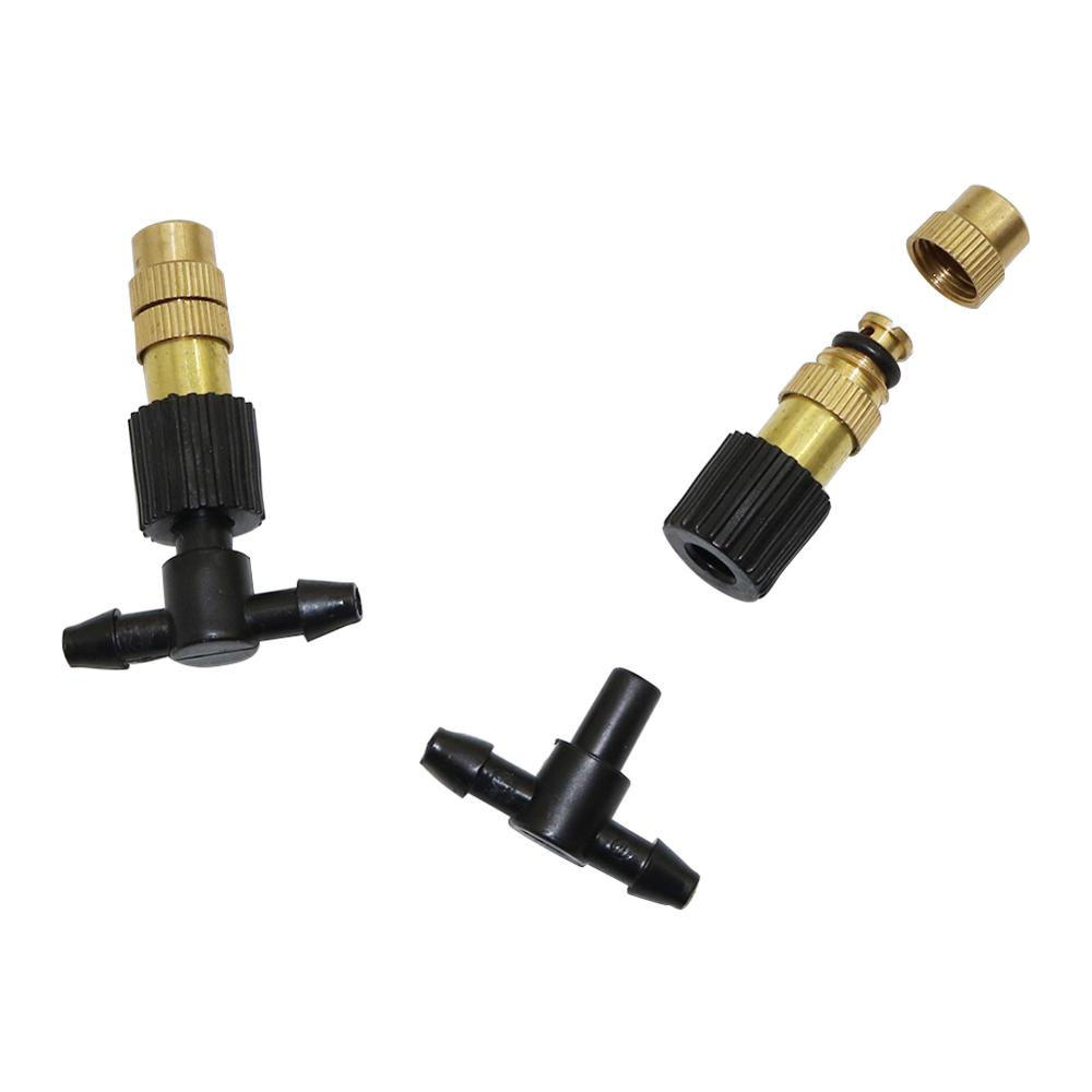 100 шт. медные насадки для тумана, сельскохозяйственные инструменты, орошение теплицы, автоматический охлаждающий и увлажняющий опрыскиватель с тройником 4 мм