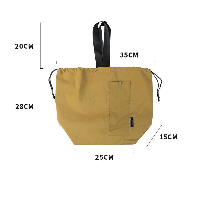 1pcs  Lunch Bag Cotton Canvas Large Solid Color Drawstring Portable Thermal Insulated Picnic Storage Bento Box Bag