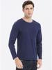 190 г Двусторонний Мерсеризованный Хлопок с Жидким Аммиаком Футболка Business Casual Молодежный Премиум Чистый Хлопок Футболка с Длинным Рукавом Минималистичные Топы