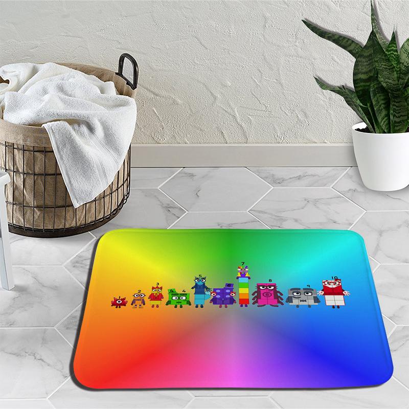 Коврики с цифровыми блоками с героями мультфильмов для спальни, плюшевые коврики с цифрами, коврики из фильмов, прикроватные коврики, нескользящие напольные коврики