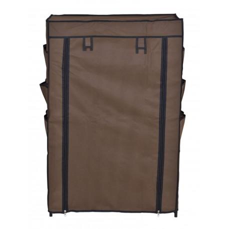 Dark Brown Textile Shoe Cabinet Organizer Rack Shelf Wardrobe