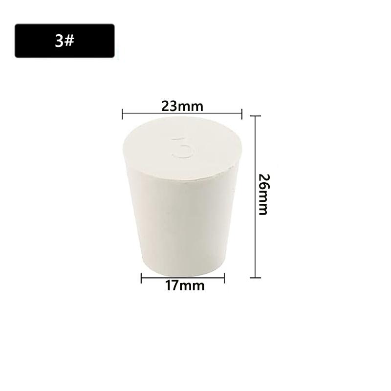 1/5 шт. Лабораторная резиновая пробка для колбы, коническая трубка, сплошная белая, устойчивая к щелочам, лабораторная вставная уплотнительная пробка