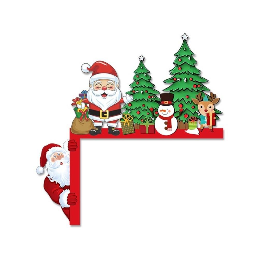 Gingerbread Man Christmas Decorative Corner Sign Wooden Christmas Sticker Door Frame Decor