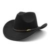 American Western Cowboy Hat Men'S Riding Hat Outdoor Travel Equestrian Hat Bent-Brimmed Wool Top Hat