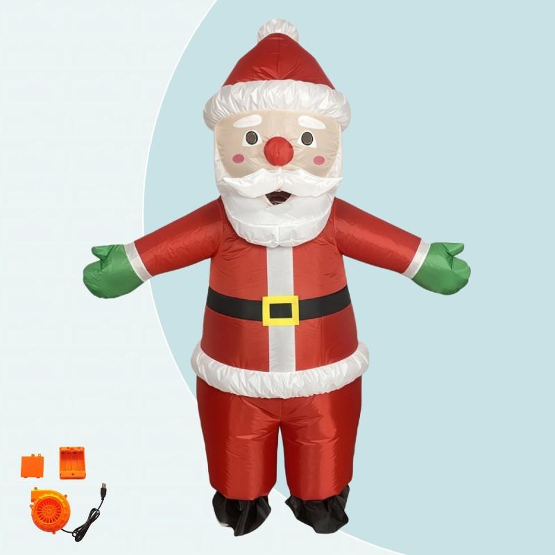 Inflatable Santa Claus Costume Christmas Party Performance Adult Kids Cartoon Character Suit