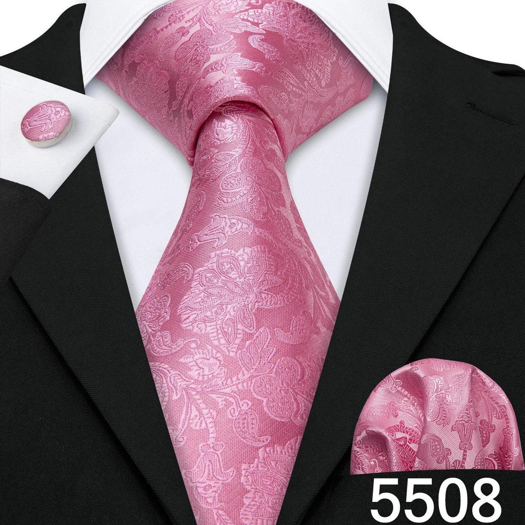 Мужской галстук Barry.Wang, жаккардовый шелковый галстук с узором пейсли, набор квадратных запонок с карманом