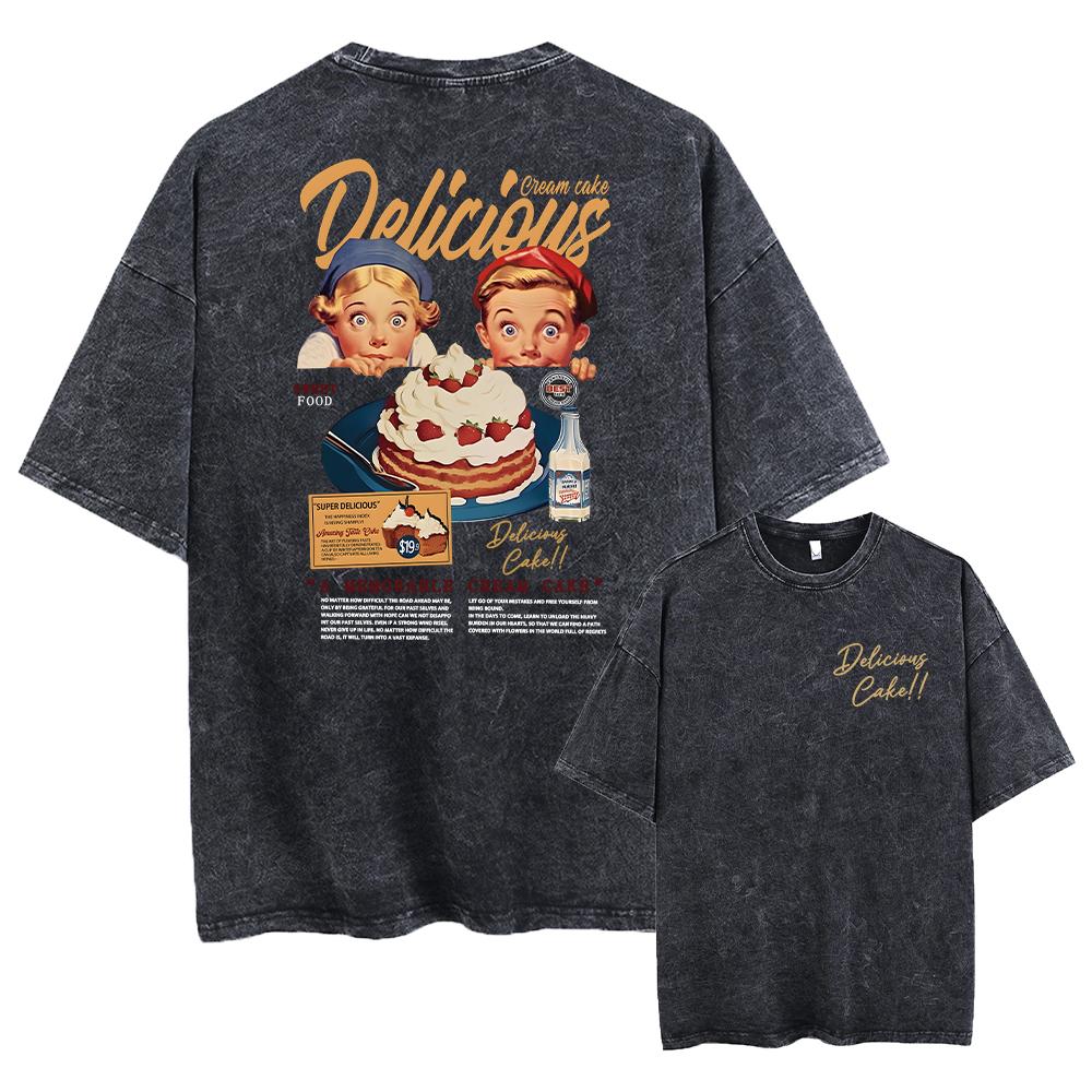 Y2k Men Washed Vintage Tshirt Black Streetwear Skull Graphic Print T Shirt Harajuku Tshirt Summer Short-sleeve Tees