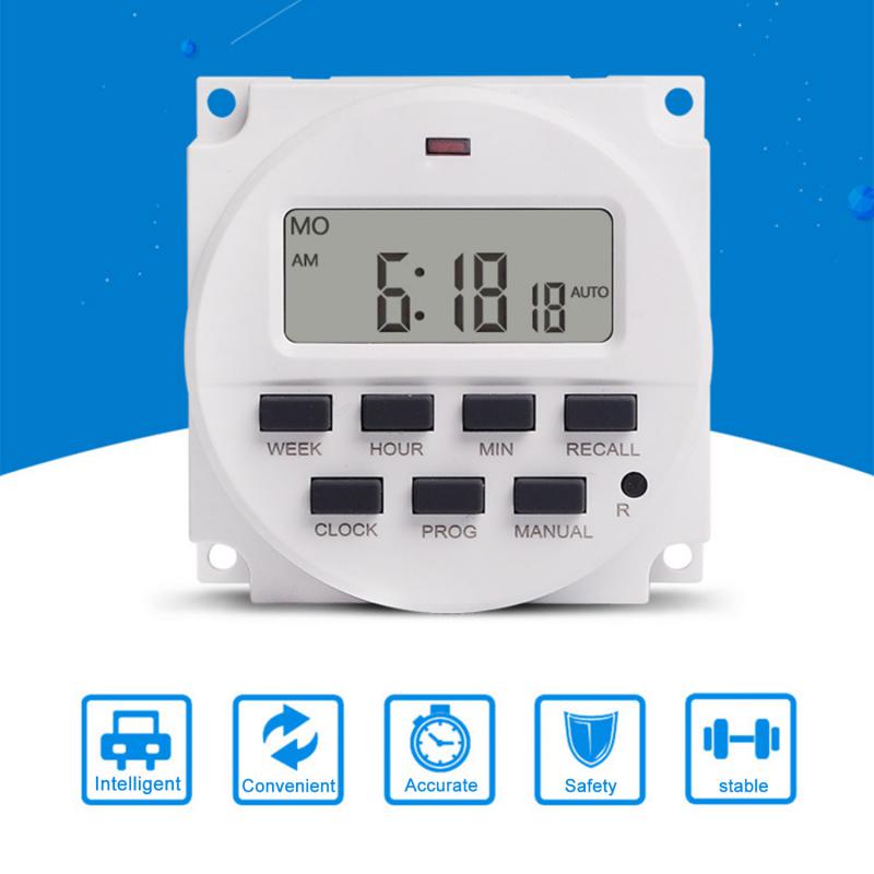 DC 12 В 24 В 110 В 120 В 220 В 230 В Выходной цифровой 7-недельный программируемый таймер-переключатель Реле времени Управление
