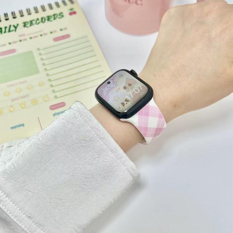 Милый мягкий силиконовый ремешок цвета конфет для Apple Watch Band 49 мм 45 мм 41 мм 44 мм 40 мм 42 мм браслет для умных часов iWatch Series 10 9 8 7 6 Ultra/Ultra2