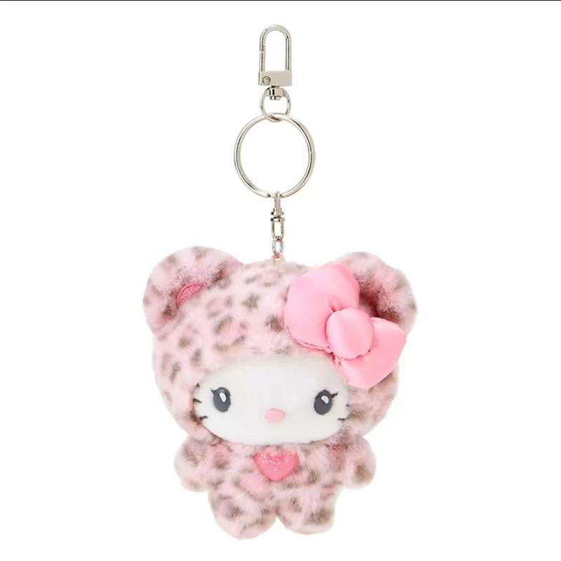 Adorable Japanese Style Sanrio Leopard Print Bear Plush Toy Cute Bag Charm Gift