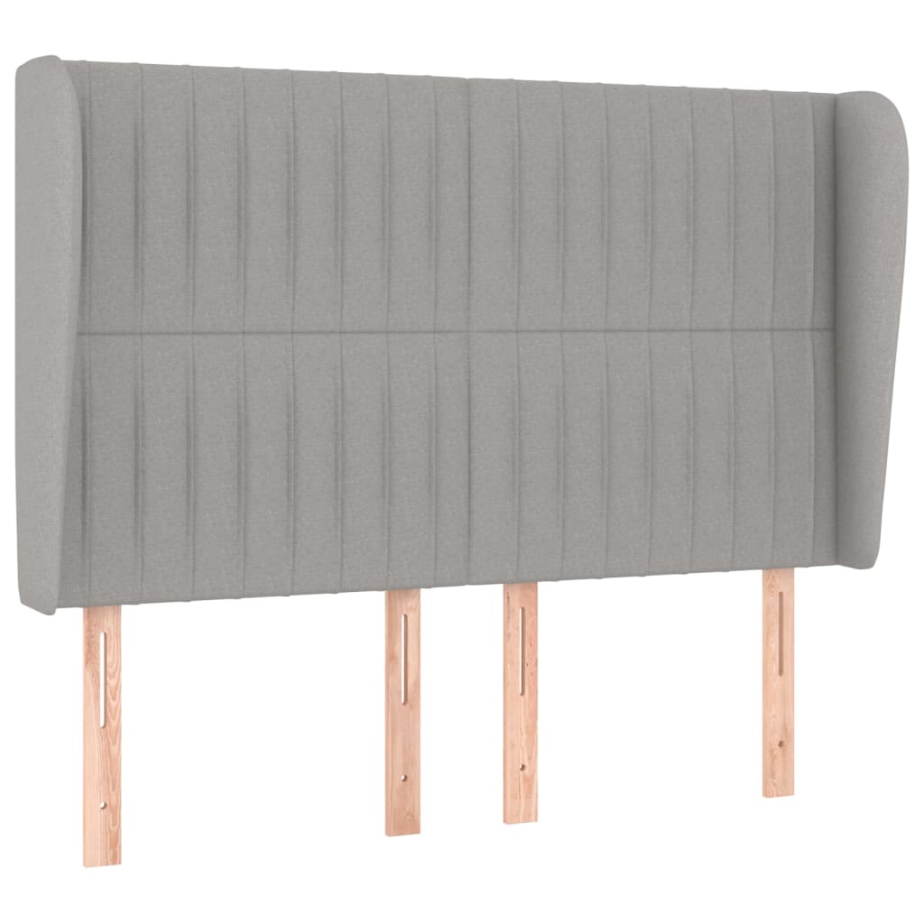 Headboard with Ears Light Grey 147 x 23 x 118 128 cm Fabric