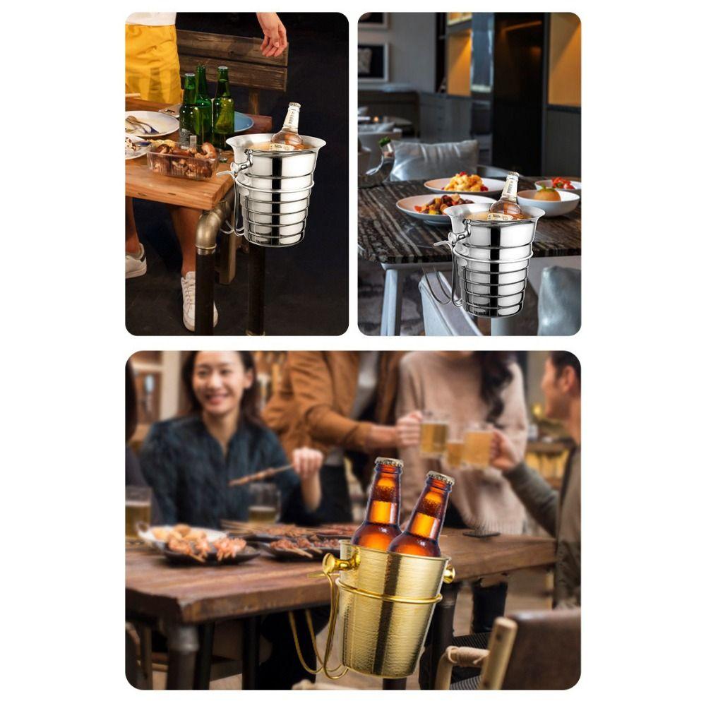 Sturdy Cooler Stand Rack Gold/Silver Beer Barrel Rack Versatile Ice Bucket Stand Cooking Events
