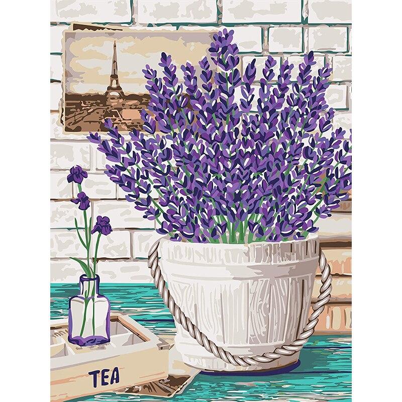 5D DIY Алмазная картина Свежий цветок Алмазная вышивка Цветочная сцена Вышивка крестом Полный круглый дрель Домашний декор Ручной подарок