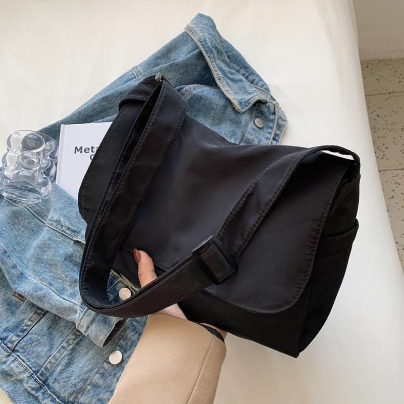 Холщовые сумки через плечо, молодежная мода, повседневная, большая вместимость, женская сумка через плечо, однотонные женские дорожные сумки-мессенджеры