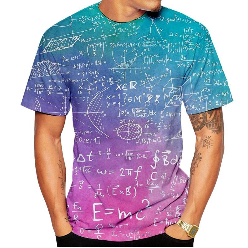 Interesting Math T-shirt Math Formula 3D Printing Men's Short Sleeved T-shirt Street Clothing Top T-Shirts Men’s