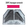 Набор из 30 штук особо длинных метрических и дюймовых шестигранных ключей с плоской головкой