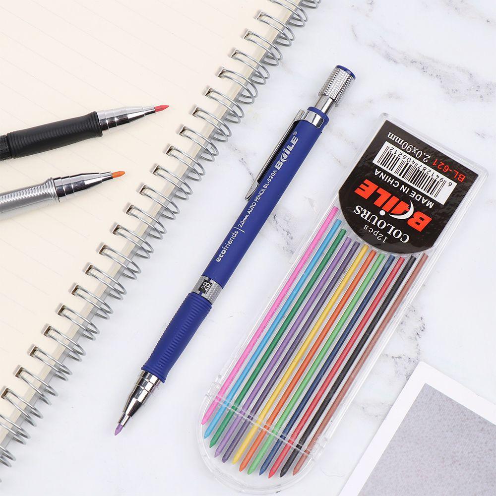 Multicolor Smooth Automatic Writing Tool Lead Mechanical Pencil Refill Activity Pencils