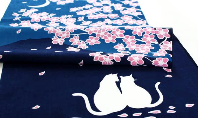Dyeing Anbo Hand Towel Navy Authentic Made in 35cm x 100cm "Spring Evening" Blue, Dyed, 100% Cotton, Tokuoka, Japan,