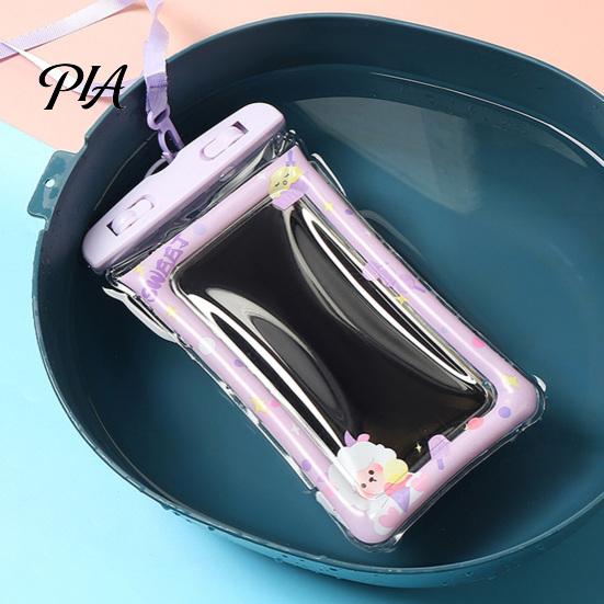 Snorkeling Phone Holder Cute Waterproof Pouch with Floating Airbag And Lanyard, Clear PVC Cellphone Dry Bag for Swimming Beach Underwater Photography