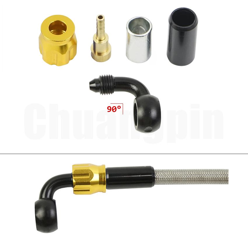 Тормозной фитинг-банджо, алюминиевый мотогидравлический усиленный тормозной масляный шланг сцепления AN3 для мотоцикла, квадроцикла, мотоцикла, багги