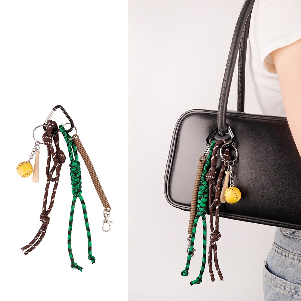 Miu-Style Woven Rope Camera Golf Bag Keychain Pendant - Trendy and Versatile Gift