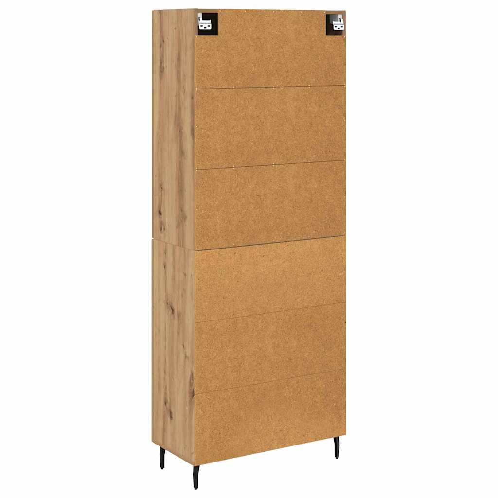 Highboard with Drawers 2 pcs Artisan Oak Wood Material