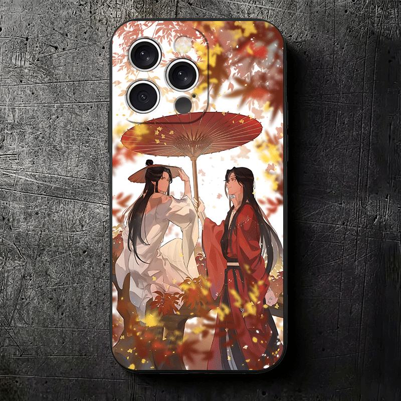Благословение Небесного Владыки Аниме Мягкий Чехол для Телефона для iPhone 16 16E 17 Air 15 Pro Max 14 Plus 13 Mini 11 12 7 Черный Чехол Задняя Панель Sh