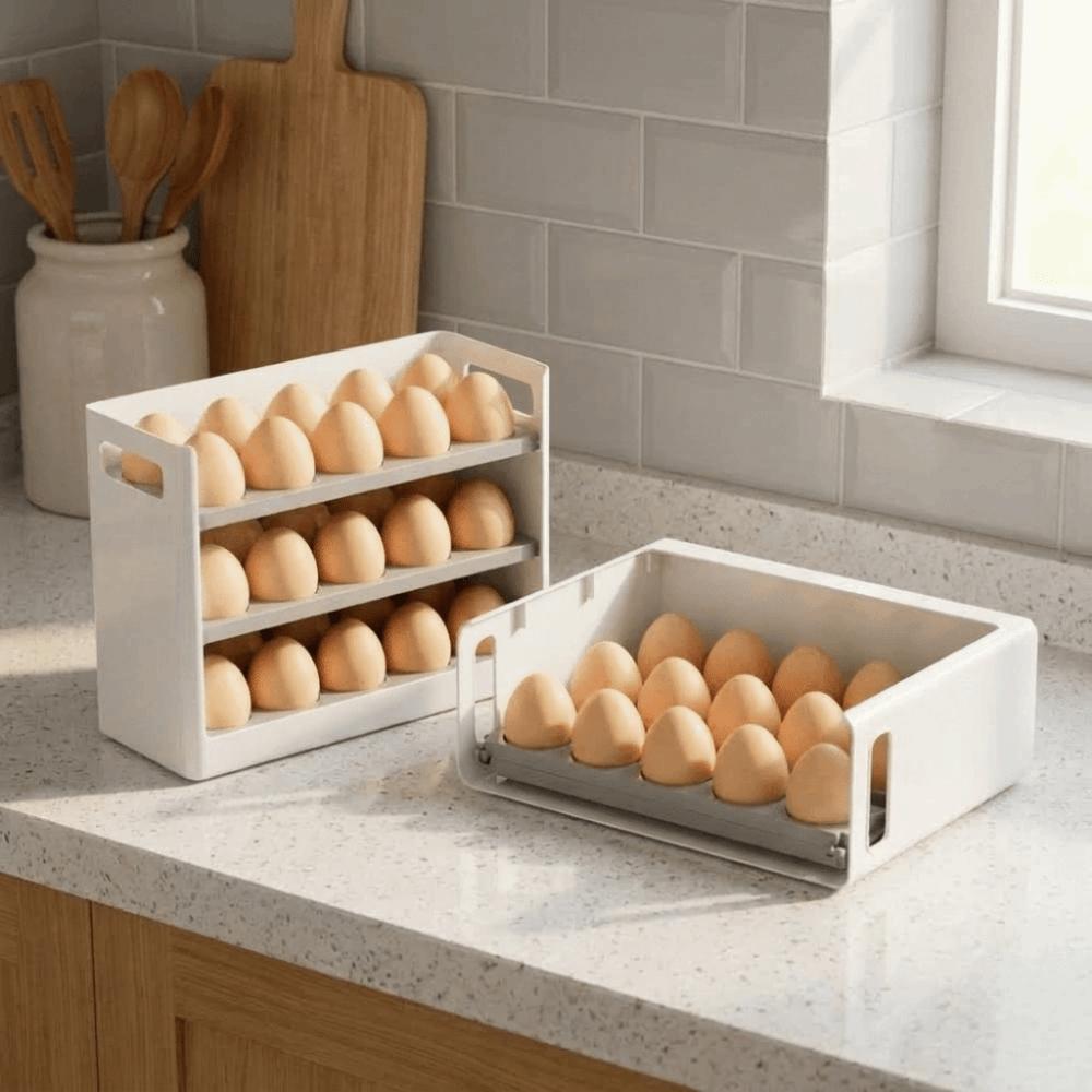 30 Grids Flip-top Egg Storage Box Anti-drop Egg Container Practical Egg Storage Tray Fresh-keeping