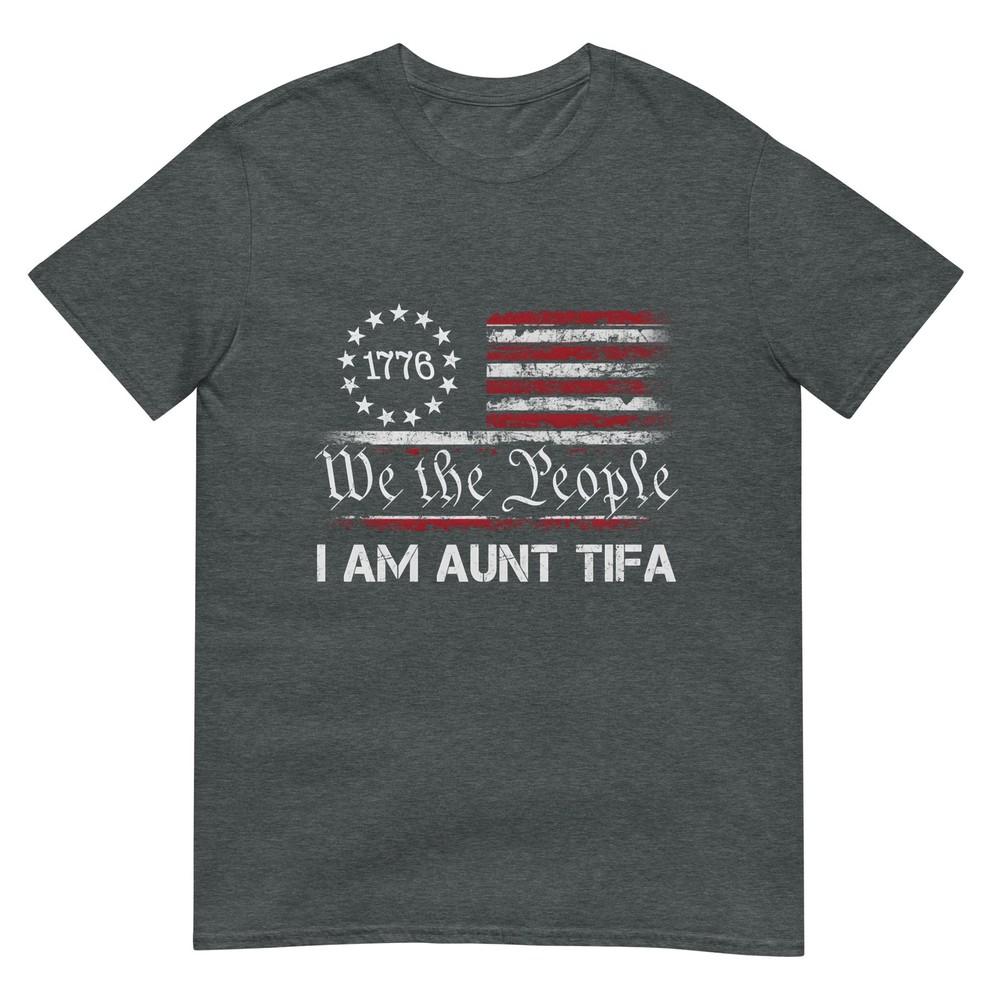 Retro I Am Aunt Tifa Falg America We The People Long Sleeve TShirt